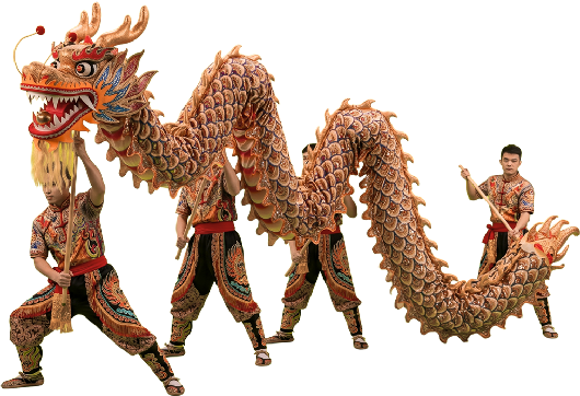 imagen representativa de la danza del dragon en China
